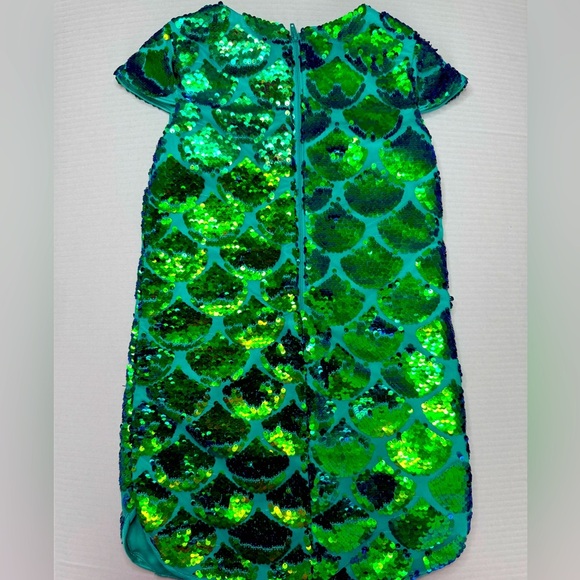 Disney Princess Ariel Little Mermaid Green Sequin Dress Size 5/6 - Picture 7 of 7